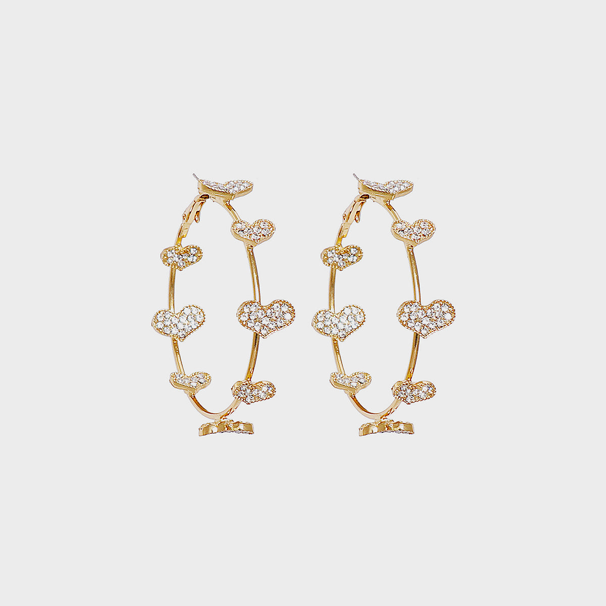 Circle Shape Rhinestone Alloy Earrings Style C One Size
