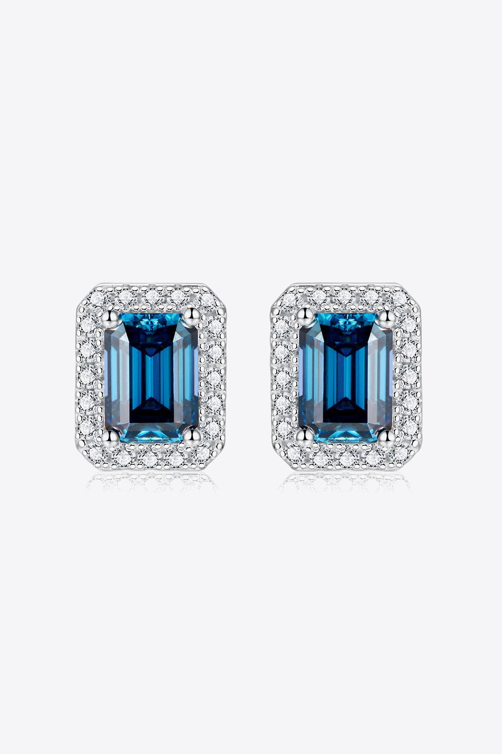2 Carat Moissanite Stud Earrings in Indigo Indigo One Size