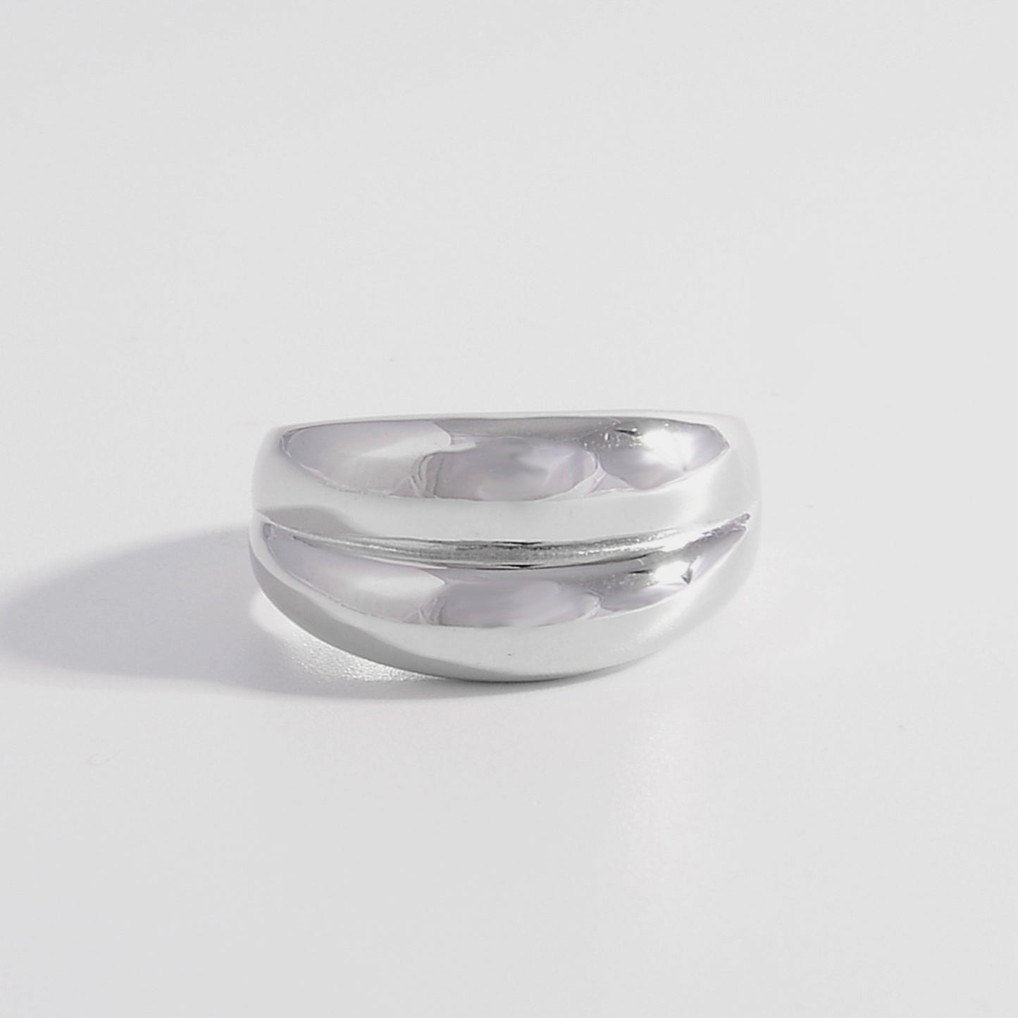 925 Sterling Silver Bulging Ring Silver