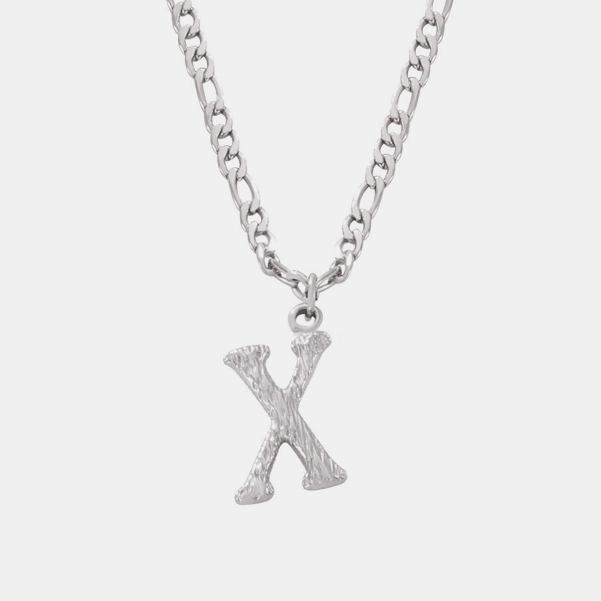 Titanium Steel Letter Pendant Necklace Style X One Size