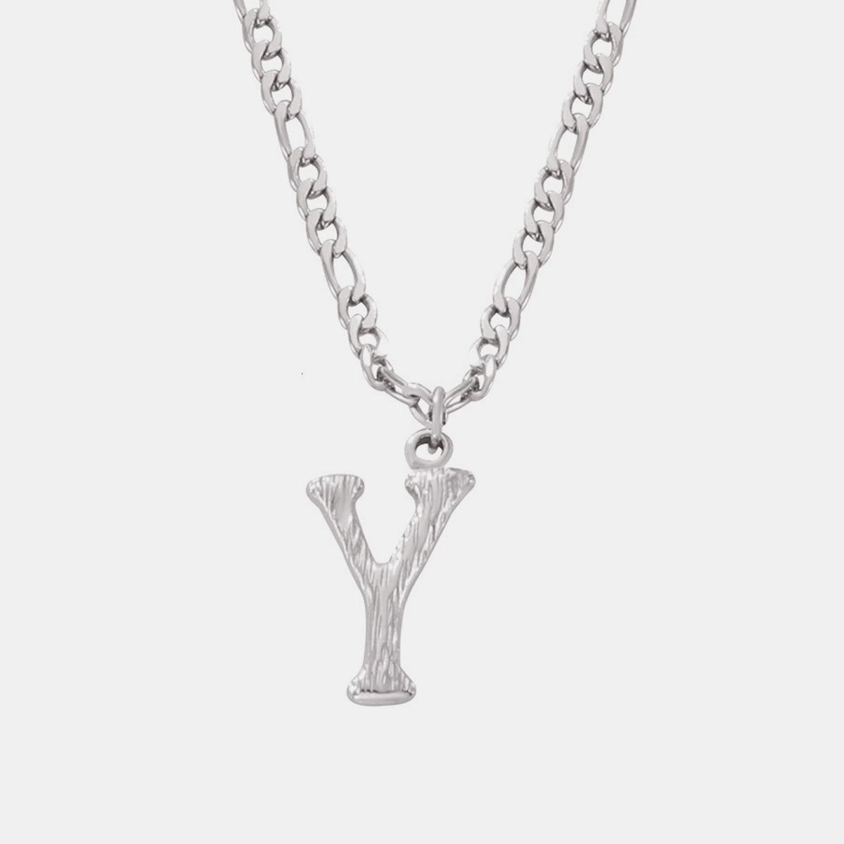 Titanium Steel Letter Pendant Necklace Style Y One Size