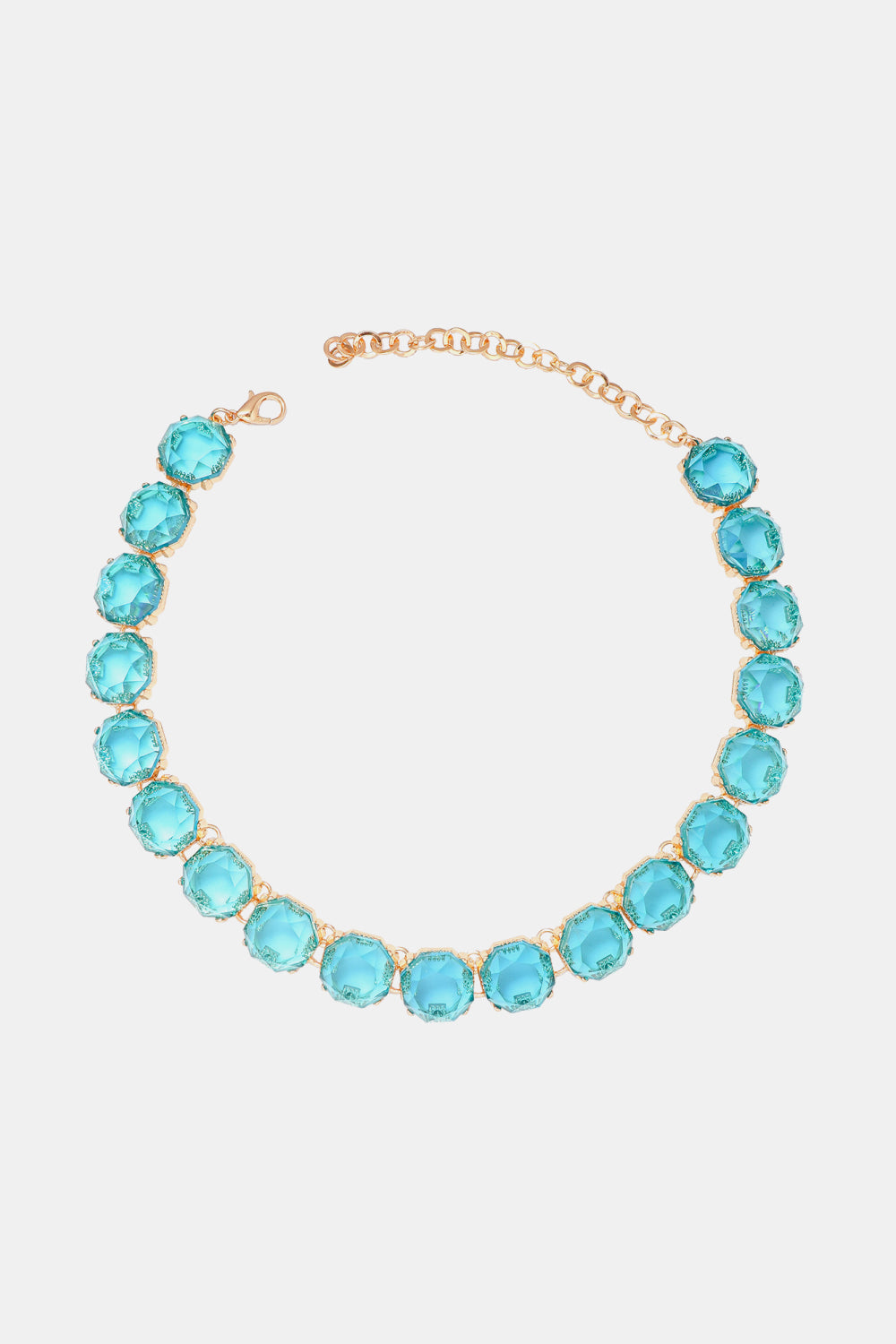 Zinc Alloy Resin Necklace Light Blue One Size