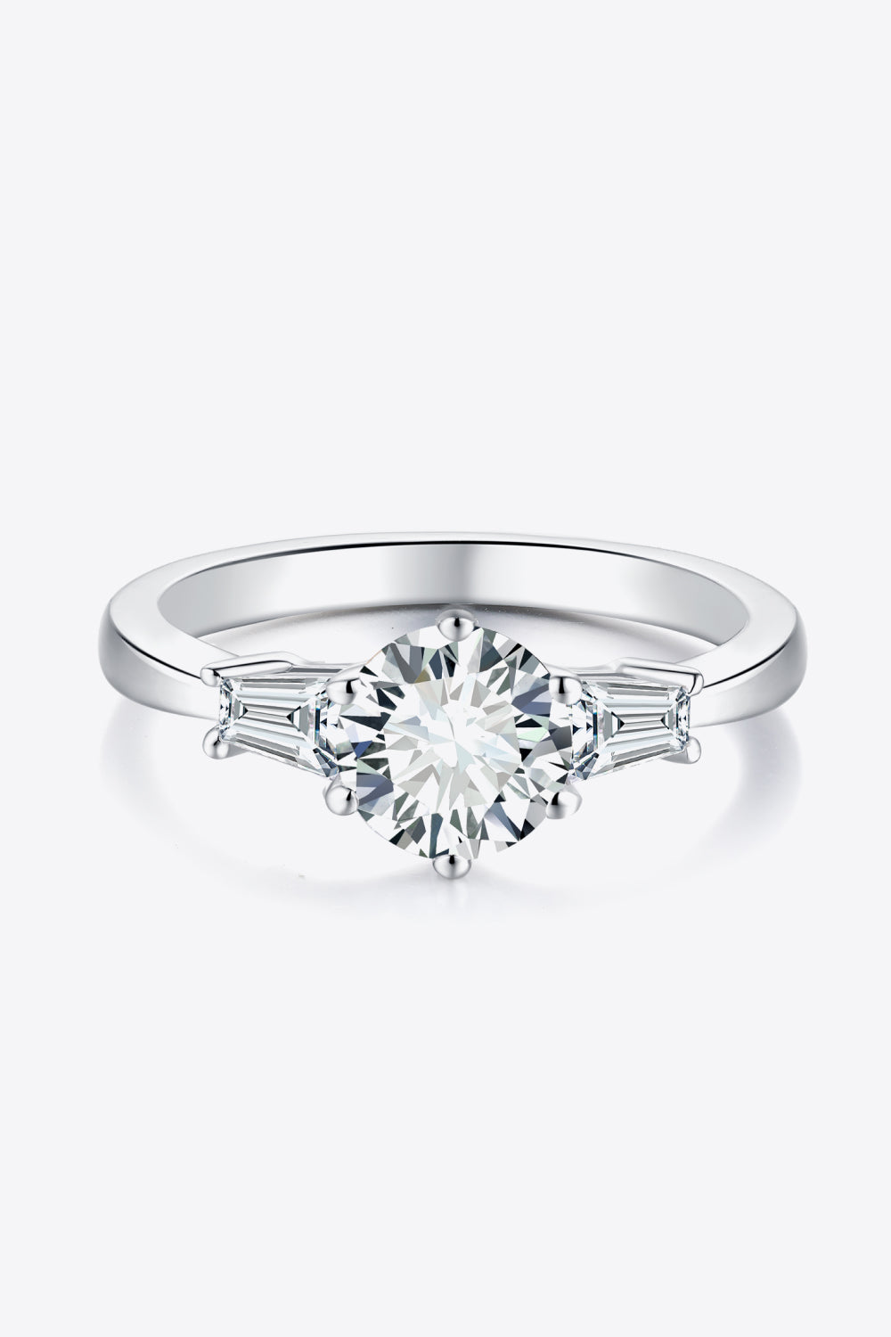 Loyal Love 1 Carat Moissanite Platinum-Plated Ring Silver