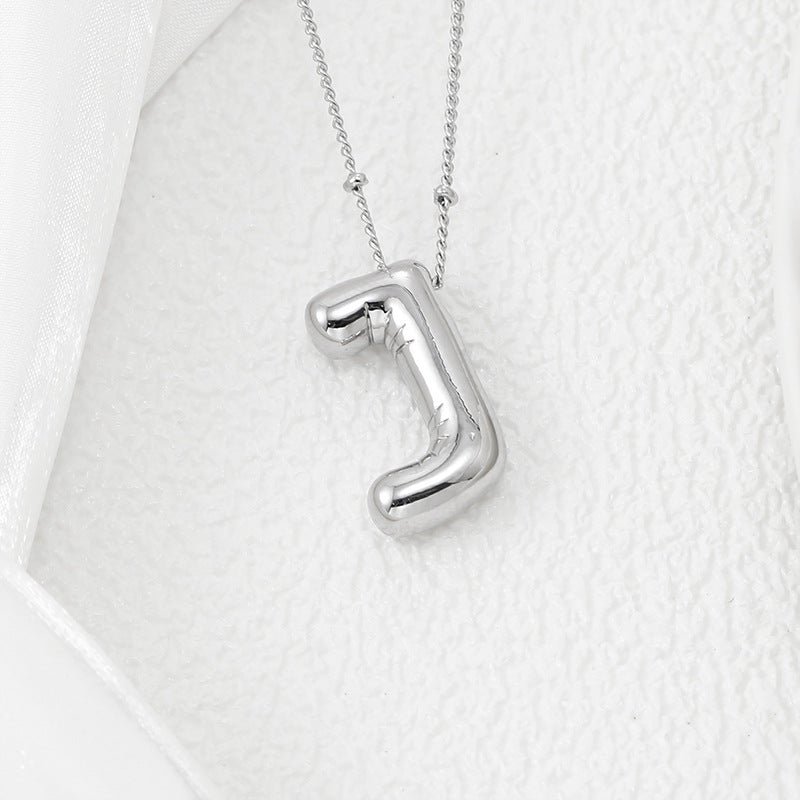Copper Bubble Letter Pendant Necklace Style J One Size