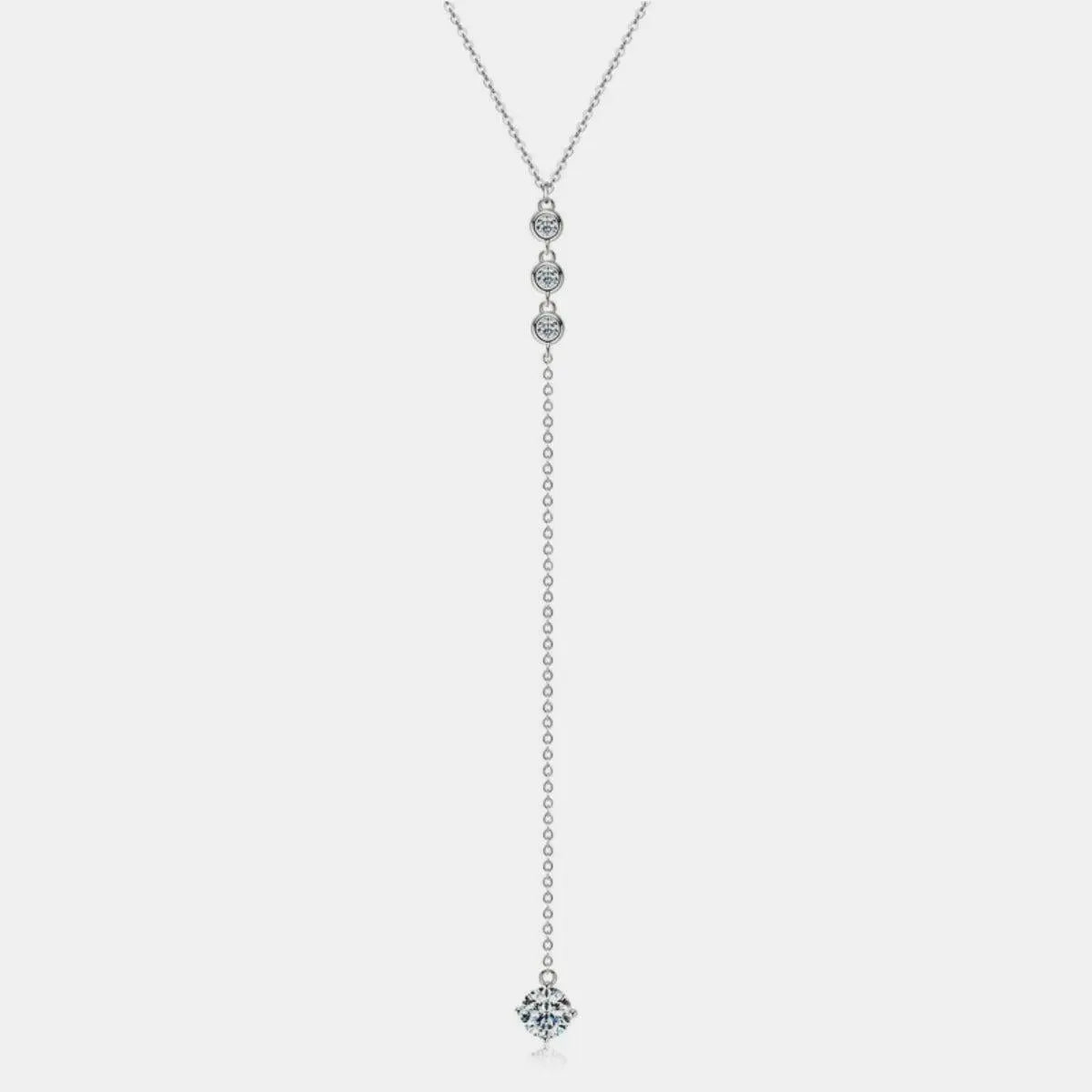 1.3 Carat Moissanite 925 Sterling Silver Drop Necklace