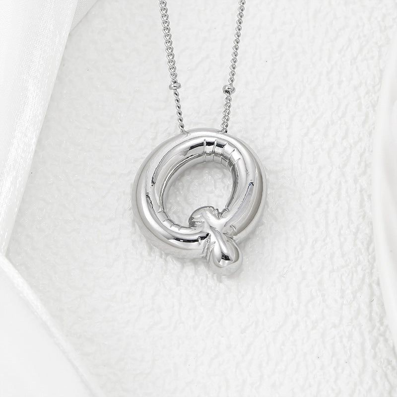 Copper Bubble Letter Pendant Necklace Style Q One Size