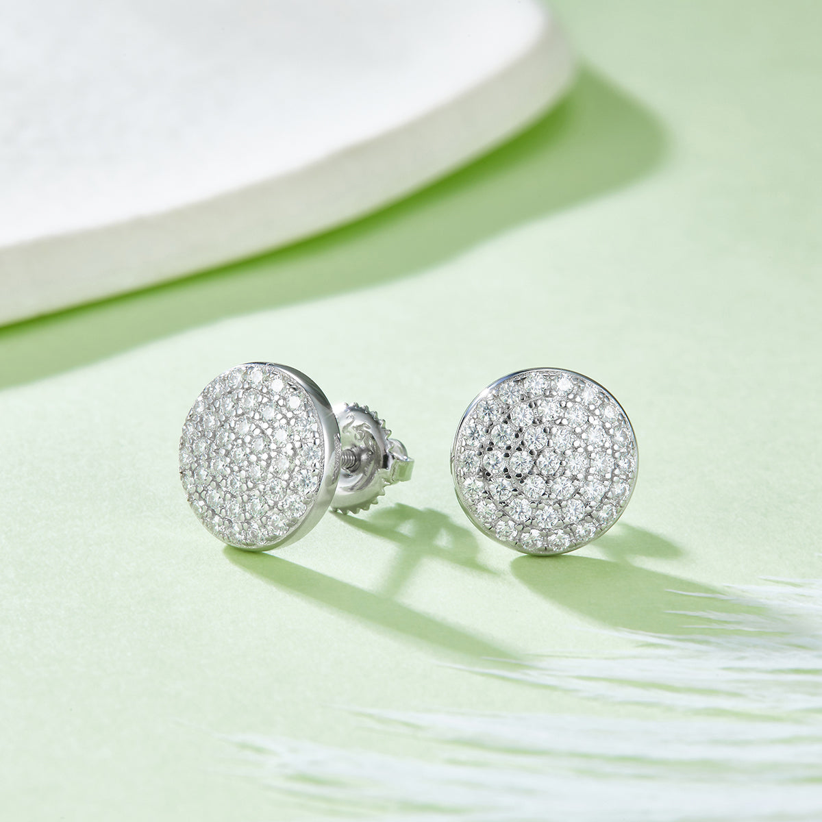 Moissanite 925 Sterling Silver Earrings Silver One Size