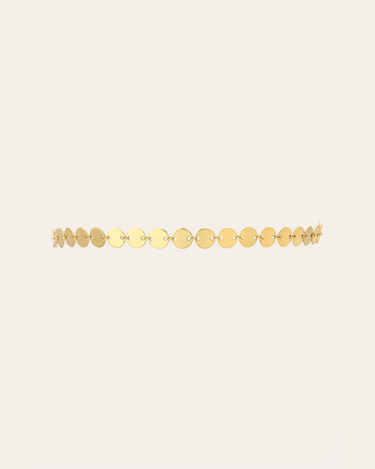 14k Gold Discs Choker Necklace