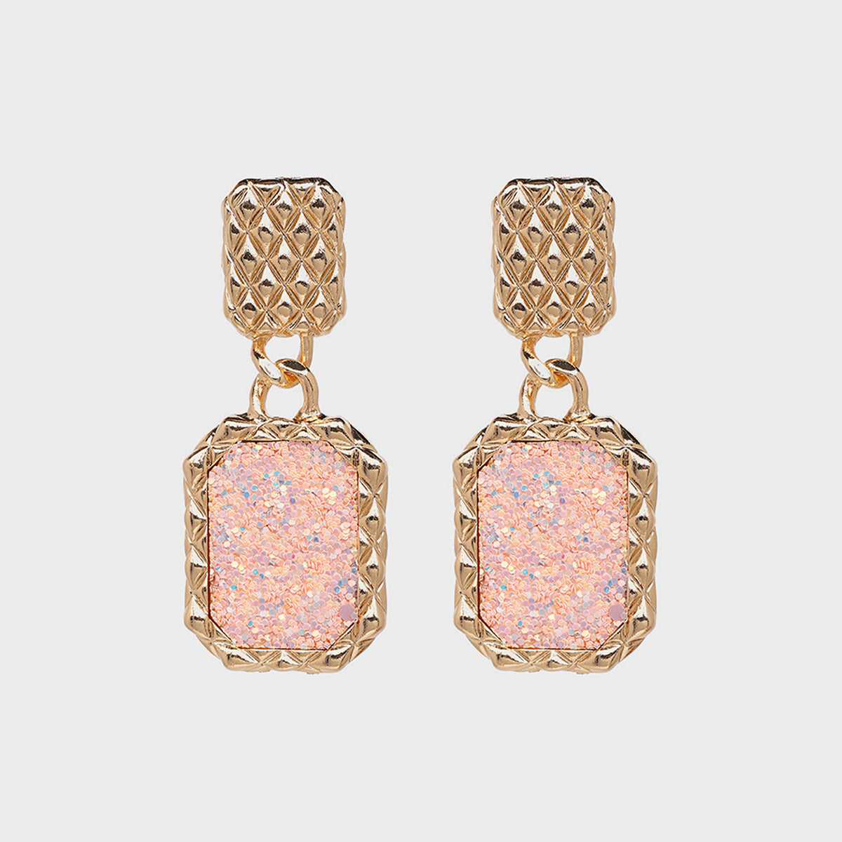 Geometric Alloy Dangle Earrings Blush Pink One Size