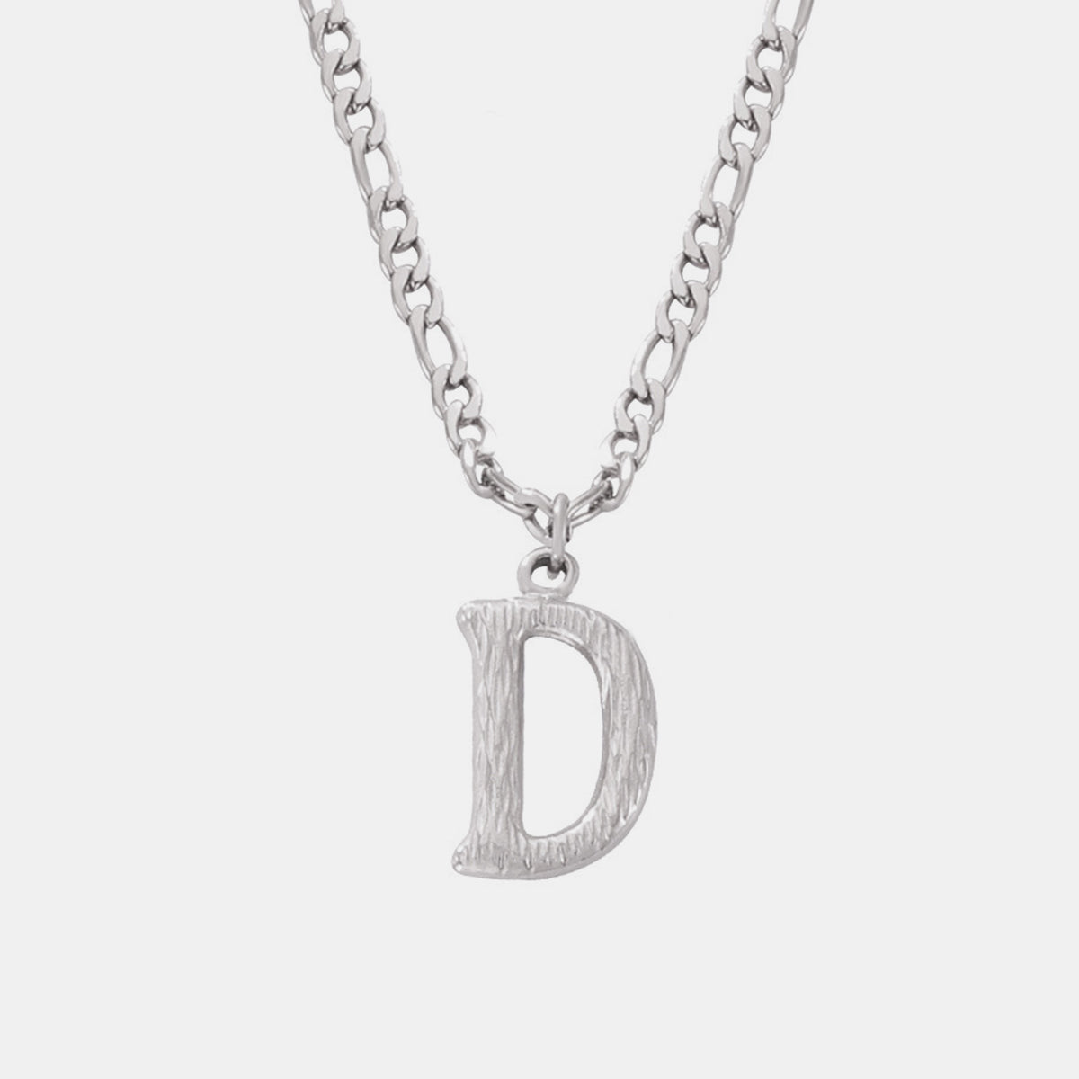 Titanium Steel Letter Pendant Necklace Style D One Size