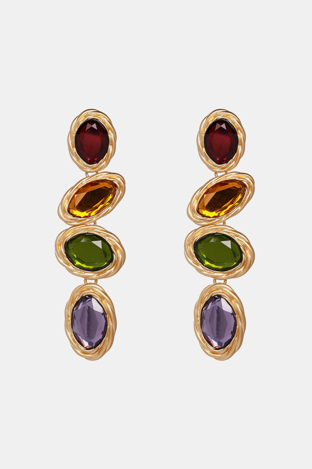Geometrical Shape Resin Dangle Earrings Multicolor One Size