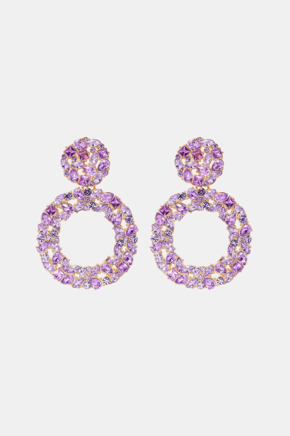 Round Shape Acrylic Dangle Earrings Lavender One Size