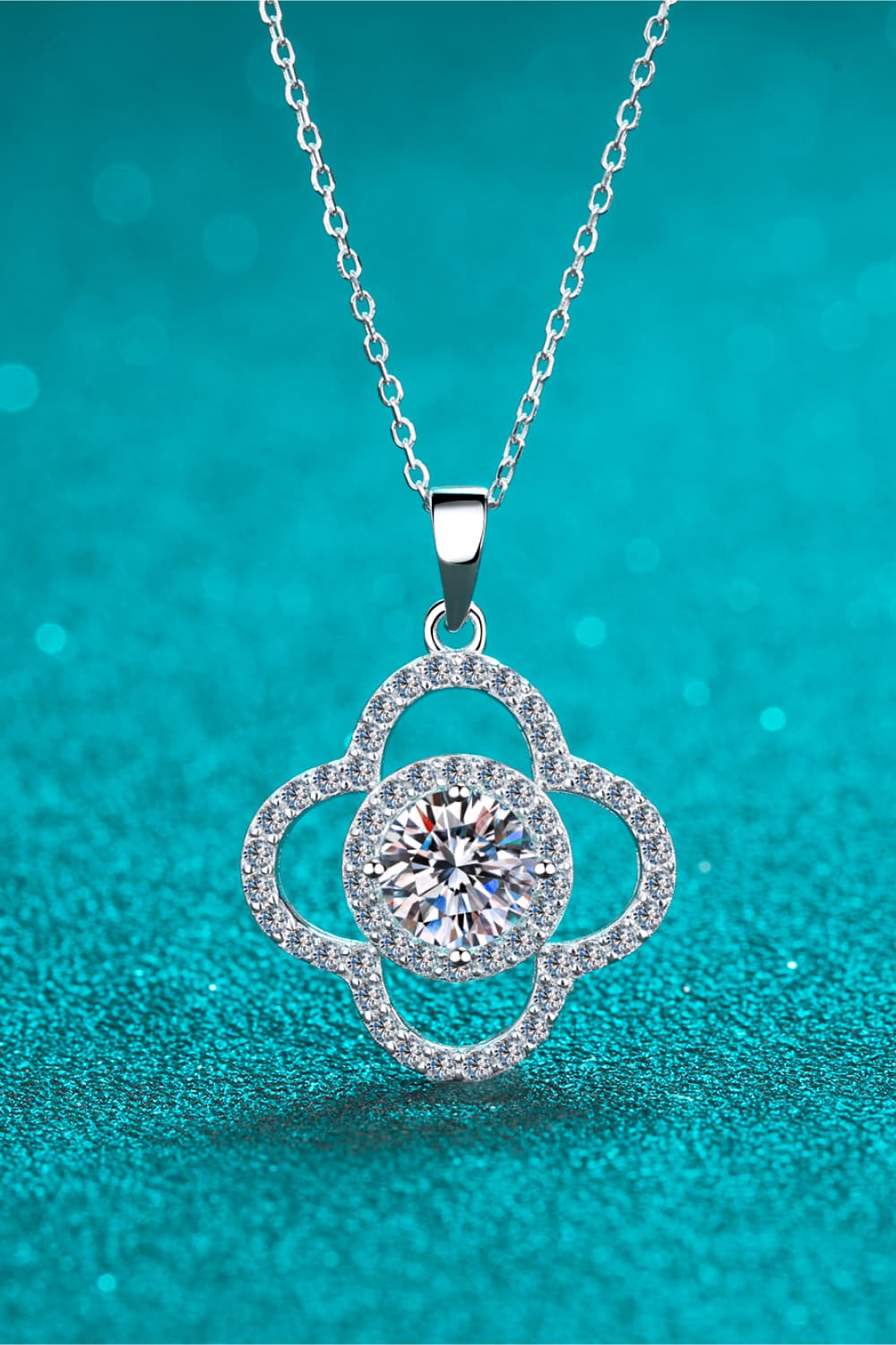 1 Carat Moissanite 925 Sterling Silver Necklace Silver One Size
