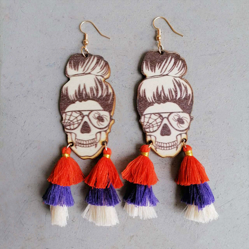 Spider Grandma Tassel Detail Dangle Earrings Multicolor One Size