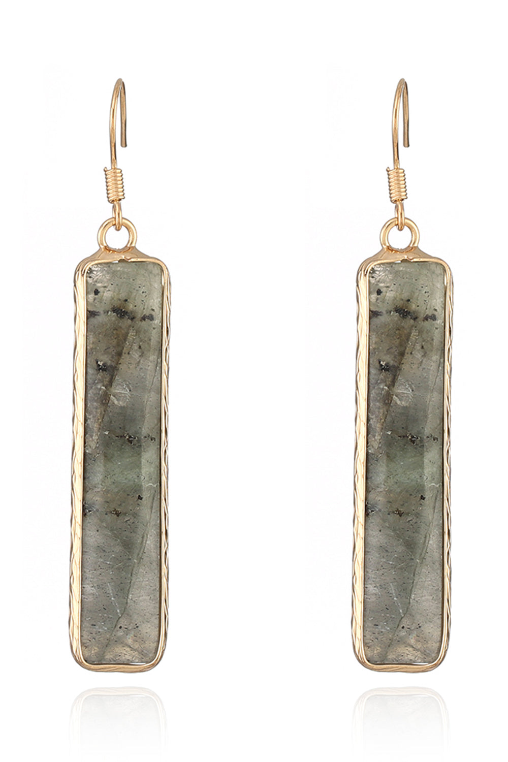 Natural Stone Drop Earrings Gray One Size
