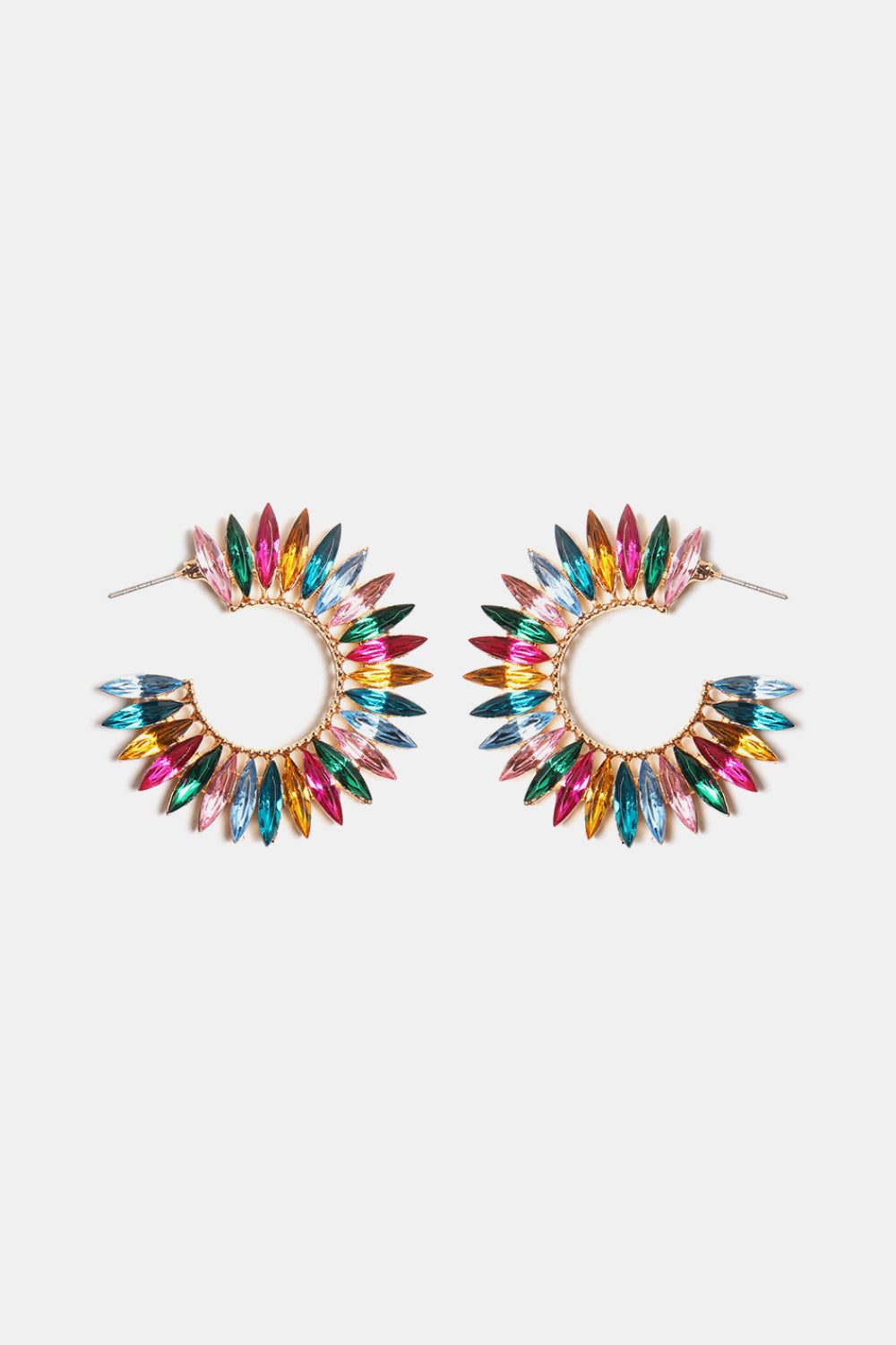 Zinc Alloy Acrylic C-Hoop Earrings Style A One Size