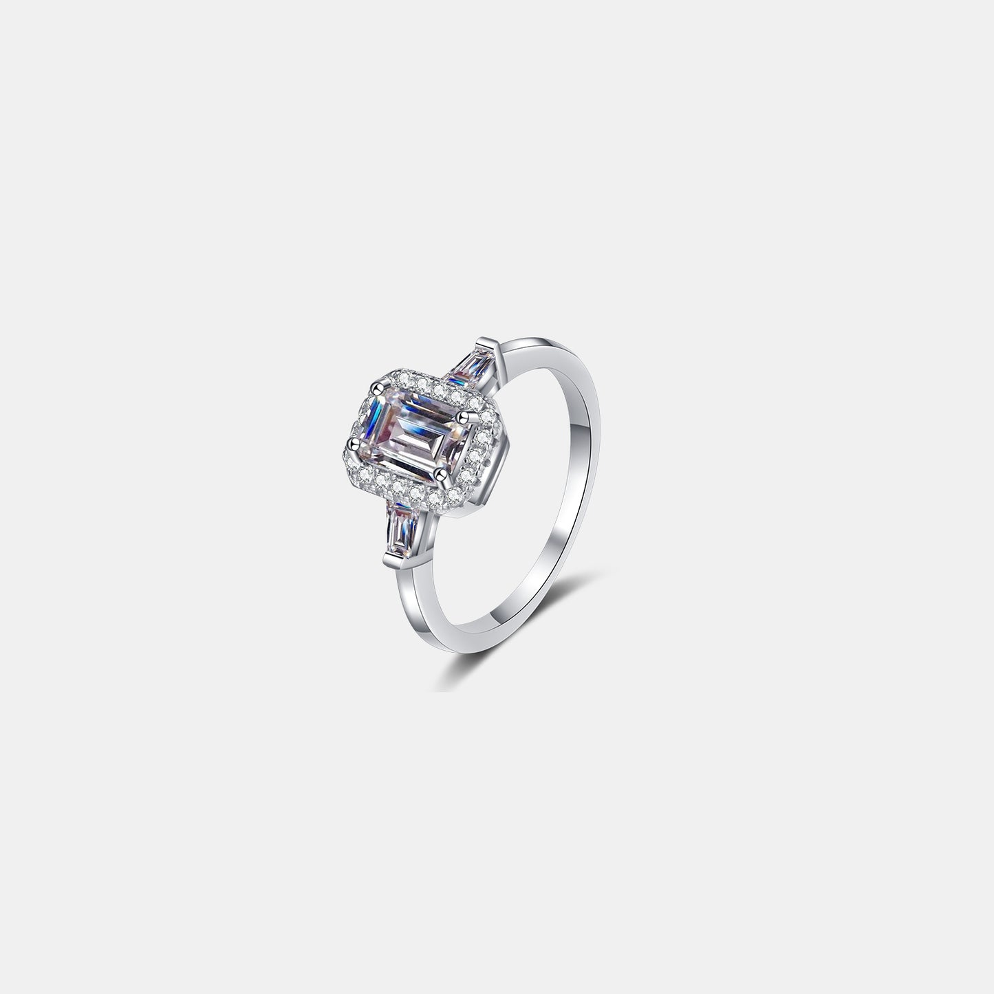 1 Carat Moissanite 925 Sterling Silver Ring White