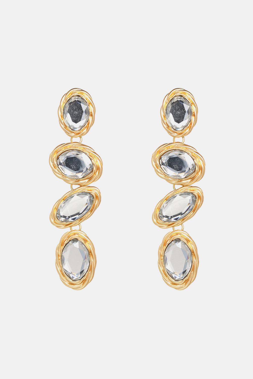 Geometrical Shape Resin Dangle Earrings Transparent One Size