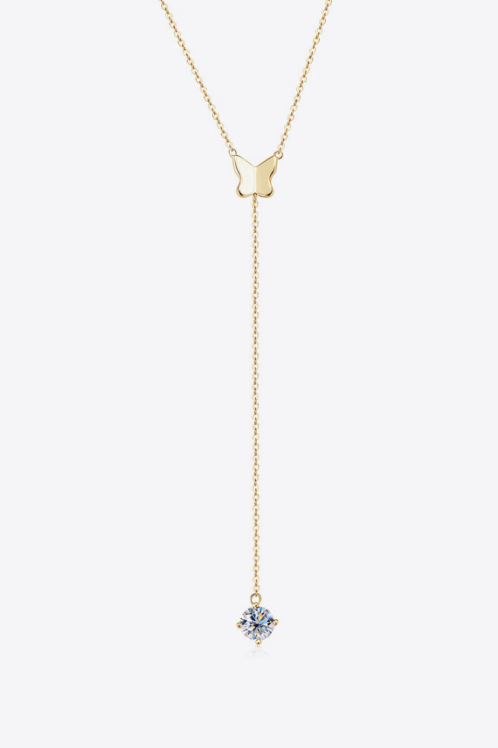 1 Carat Moissanite 925 Sterling Silver Necklace Gold One Size