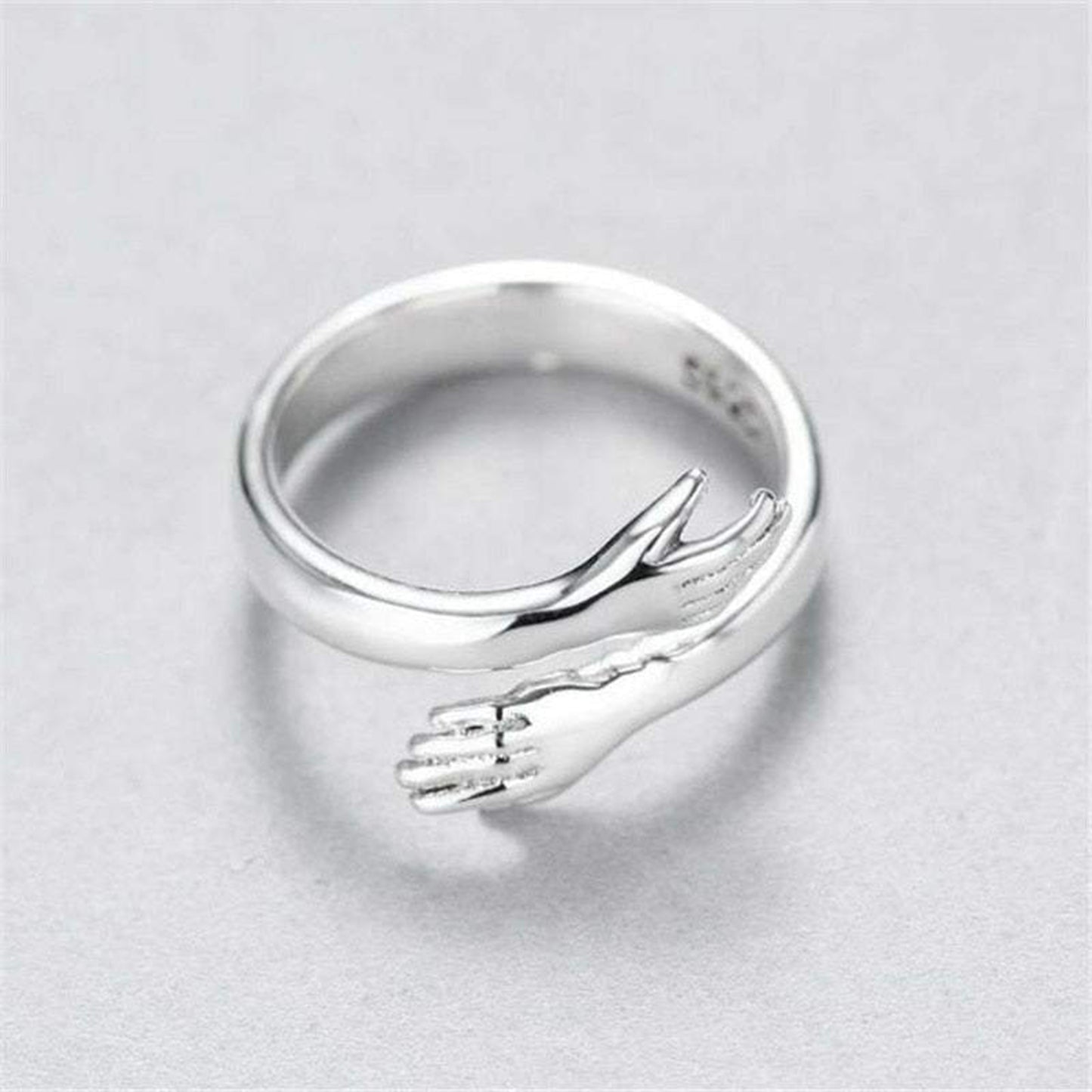 Hug Shape 925 Sterling Silver Bypass Ring Silver 7
