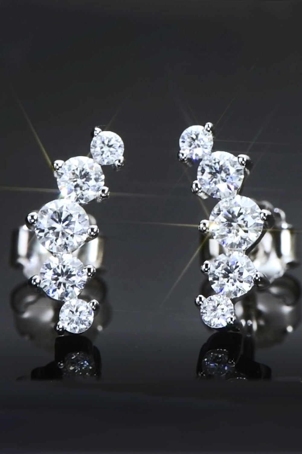 All You Need Moissanite Platinum-Plated Earrings Silver One Size
