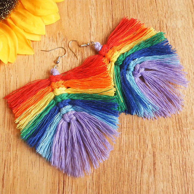 Tassel Detail Drop Earrings Style C One Size