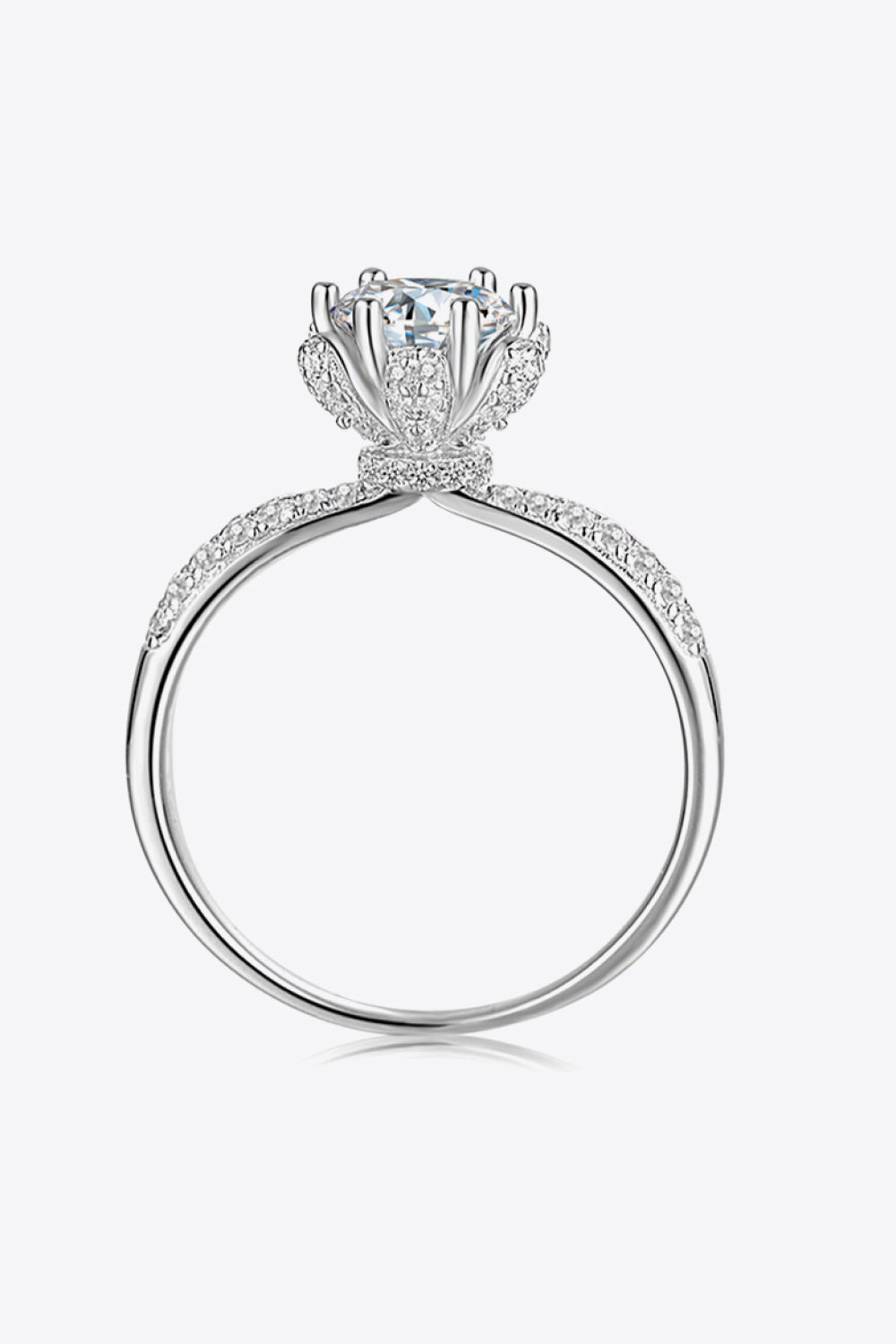 1 Carat Moissanite 6-Prong Ring Silver