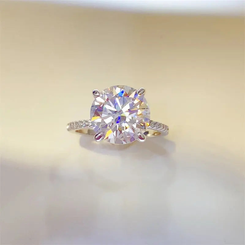 5 Carat Moissanite 925 Sterling Silver Ring Silver