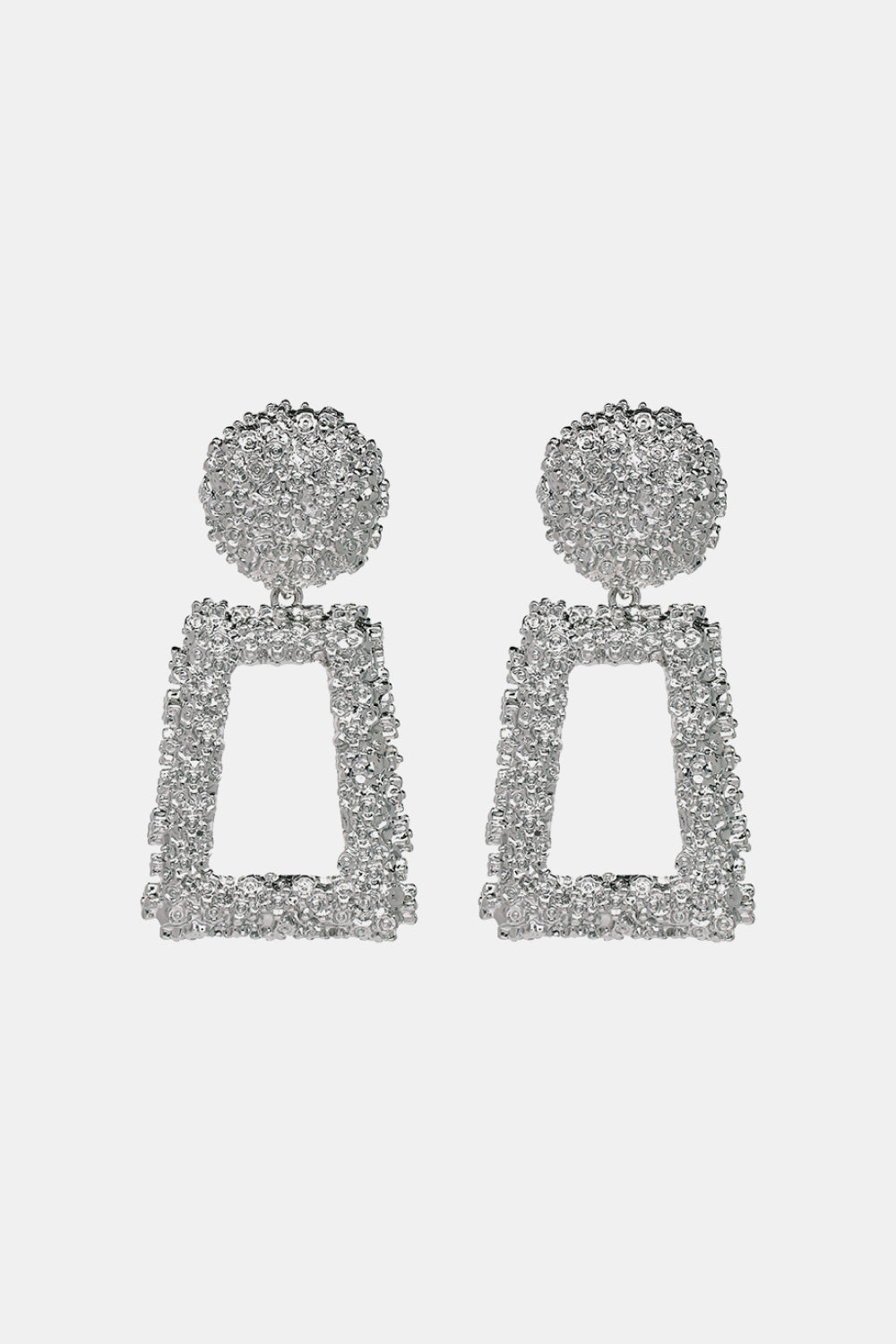 Geometrical Shape Zinc Alloy Dangle Earrings Silver One Size