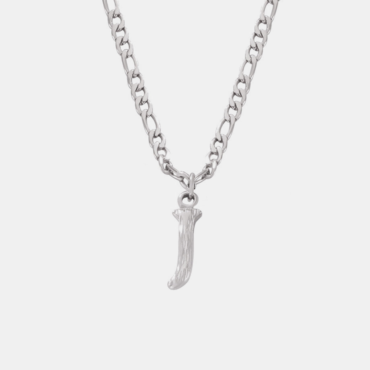 Titanium Steel Letter Pendant Necklace Style J One Size