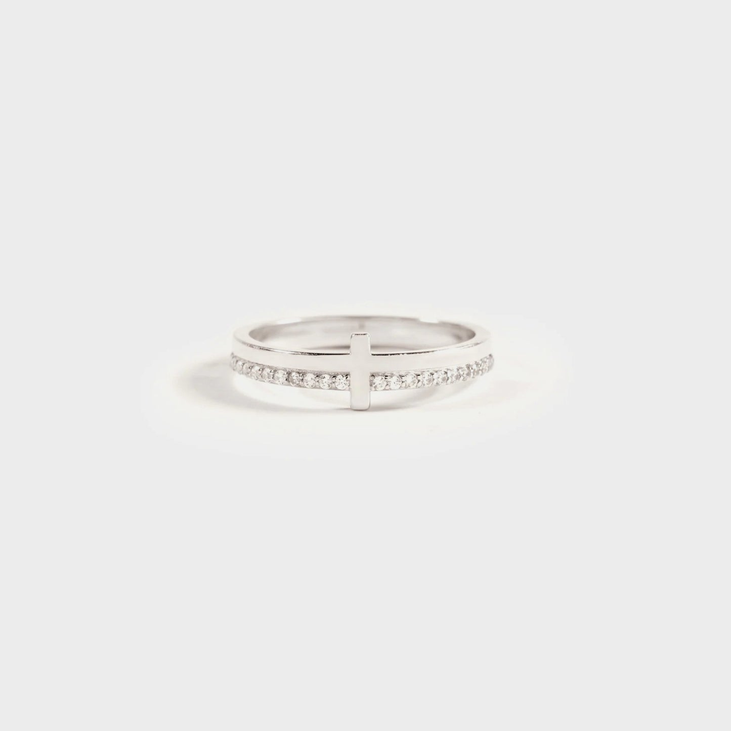 Zircon 925 Sterling Silver Cross Ring Silver