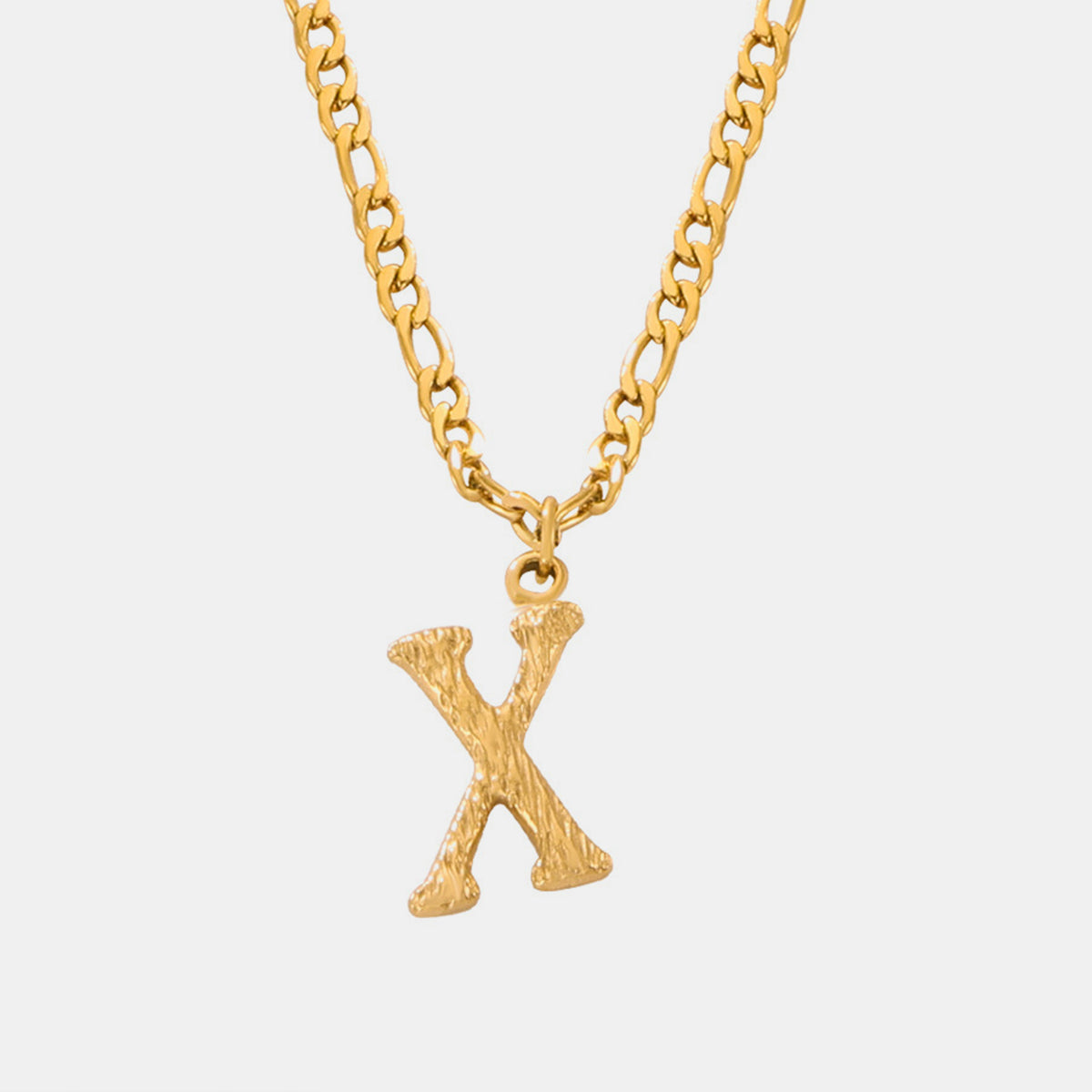 Titanium Steel Letter Pendant Necklace Style X One Size