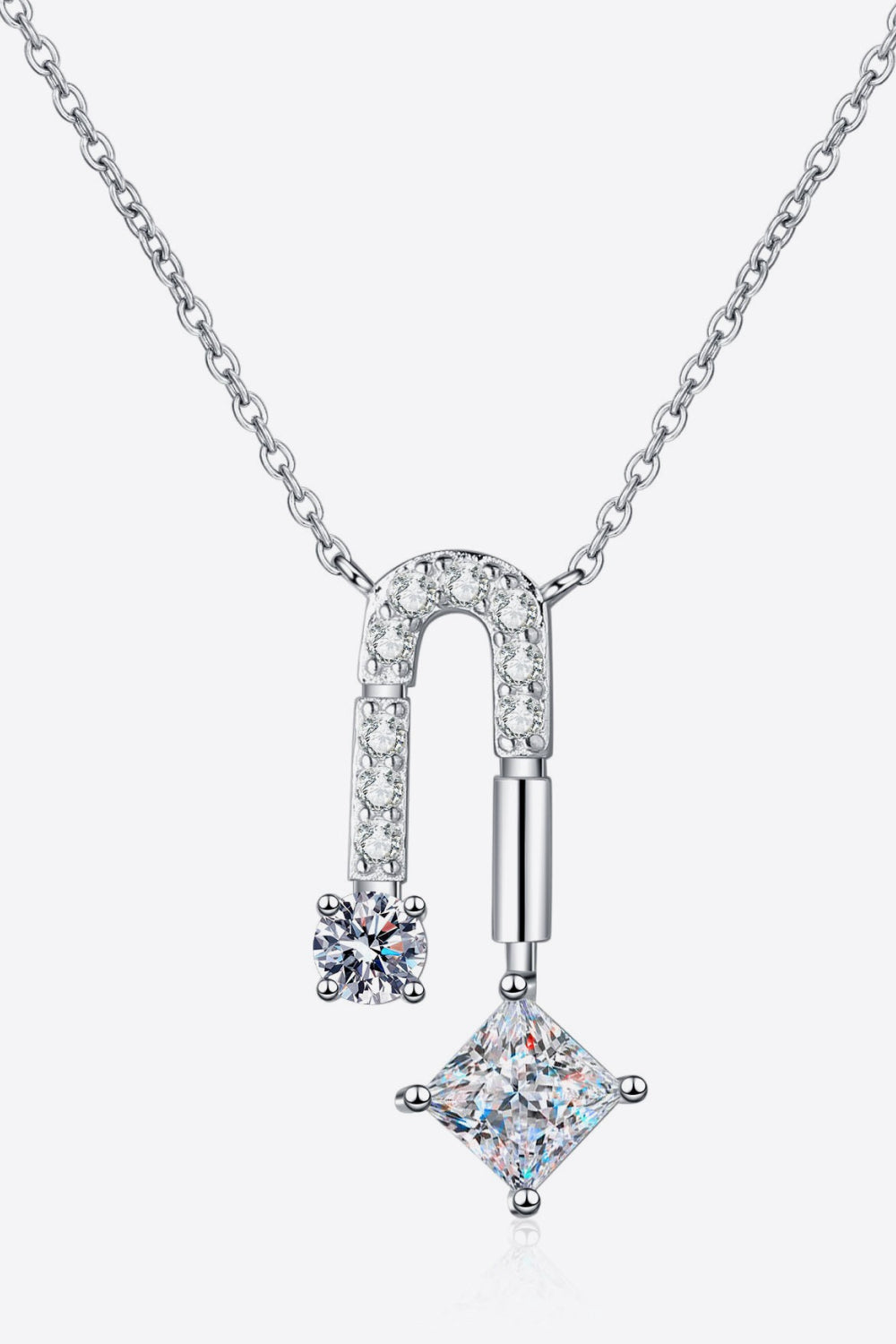 1.3 Carat Moissanite 925 Sterling Silver Necklace Silver One Size