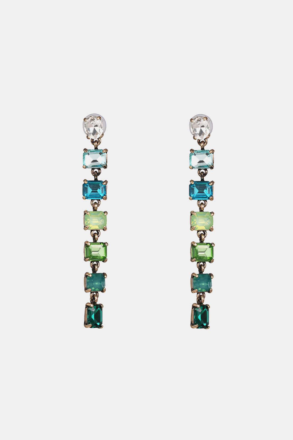 Geometrical Shape Resin Dangle Earrings Green One Size