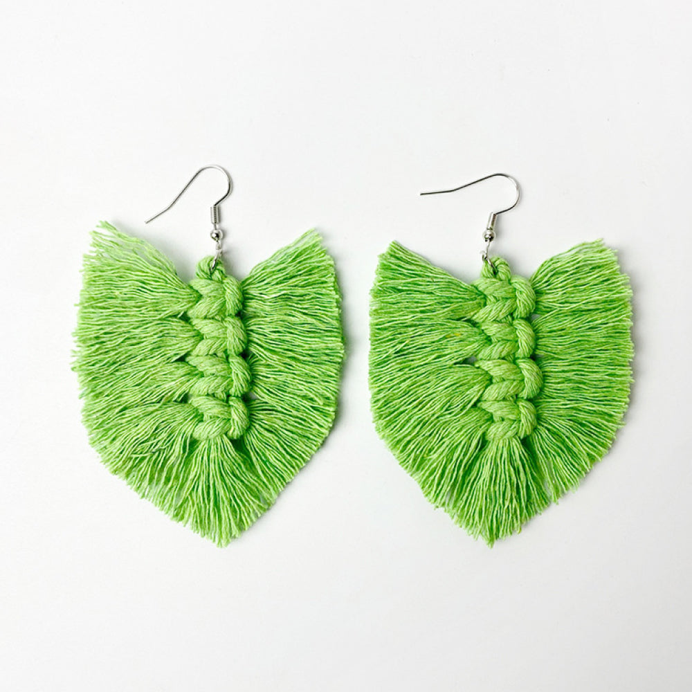 Fringe Detail Dangle Earrings Style E One Size
