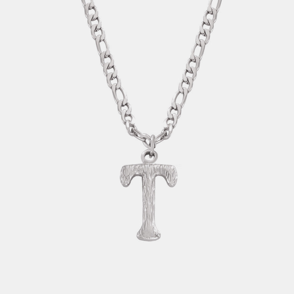 Titanium Steel Letter Pendant Necklace Style T One Size