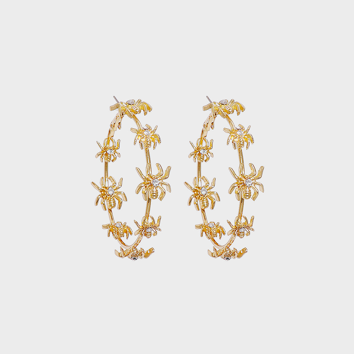 Circle Shape Rhinestone Alloy Earrings Style B One Size
