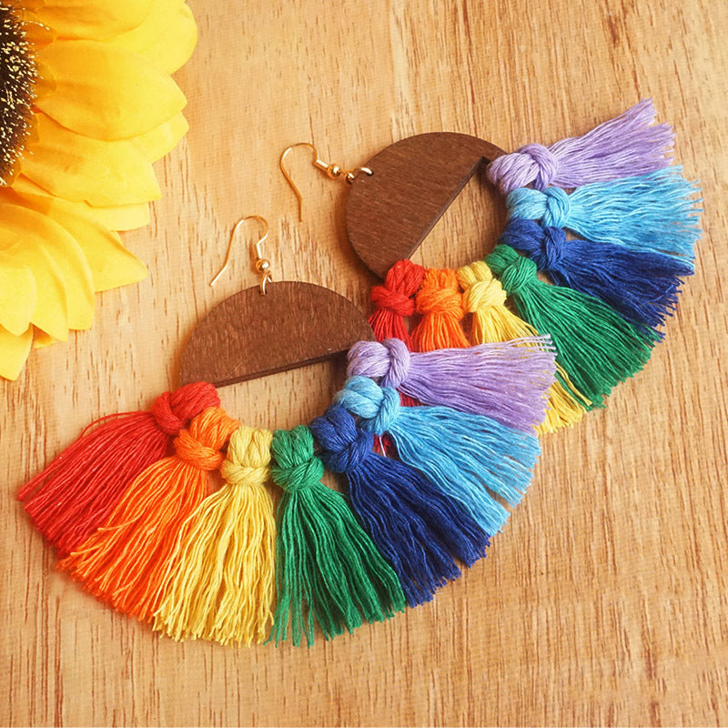 Tassel Detail Drop Earrings Style B One Size
