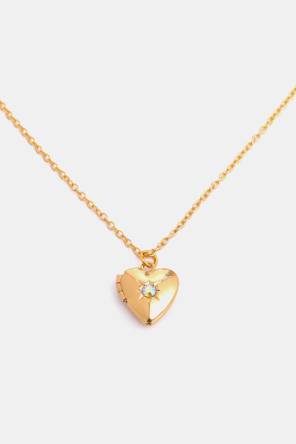 Zircon Heart Shape 14K Gold-Plated Pendant Necklace October One Size