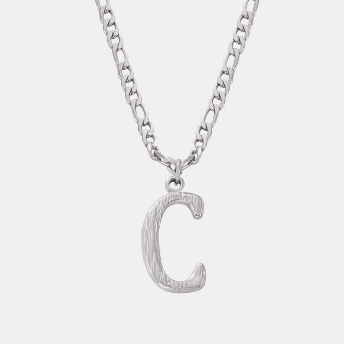 Titanium Steel Letter Pendant Necklace Style C One Size