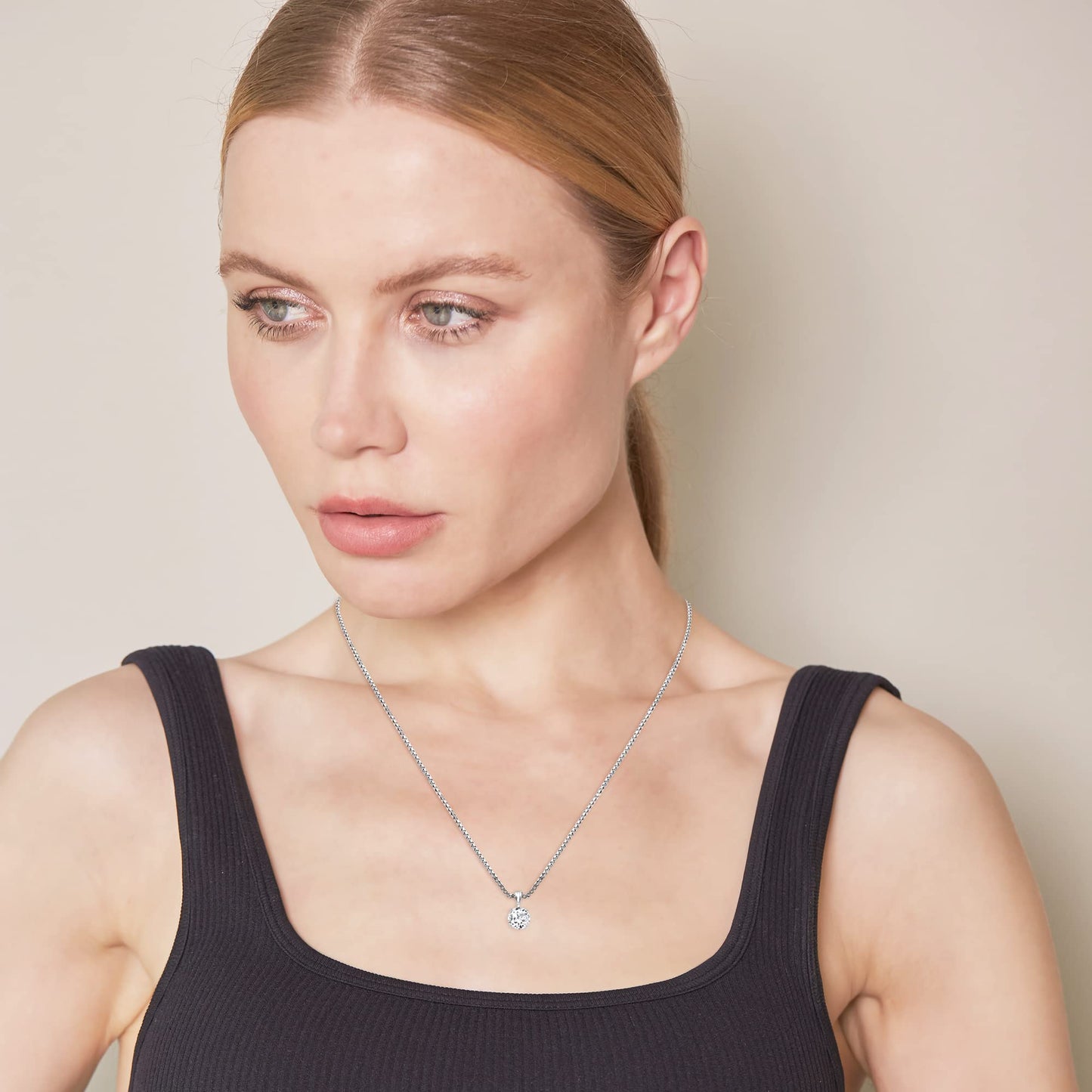 1/2 to 3 Carat Solitaire Diamond Necklaces for Women | Round Cut Lab Grown Diamond | 14K White Gold Pendant | Fine Jewelry for Her | Timeless Design | Gift Box Included