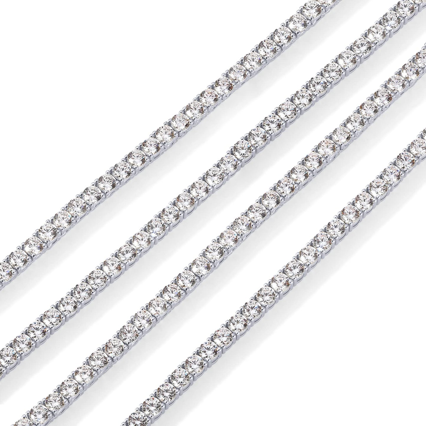 PAVOI 14K Gold Plated 3mm Simulated Diamond Tennis Necklace for Women | Tennis Chain | Chunky Long Gold Necklace for Women| Sizes 15" and 18"