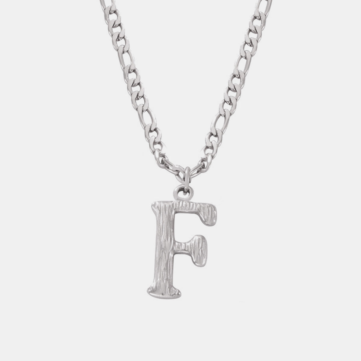 Titanium Steel Letter Pendant Necklace Style F One Size