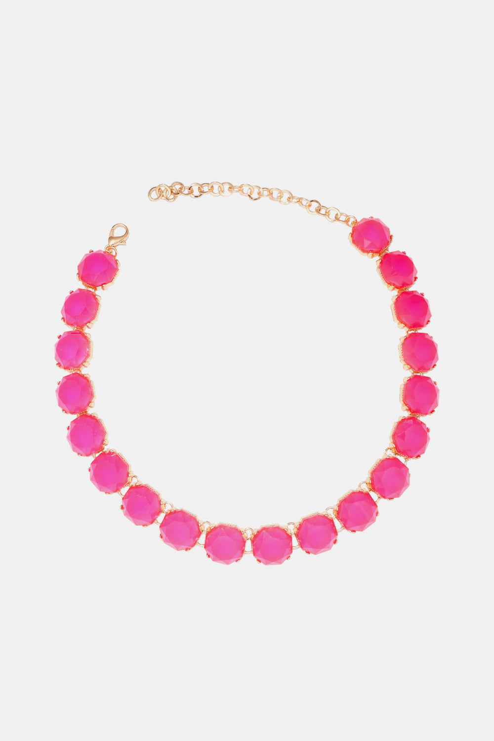 Zinc Alloy Resin Necklace Hot Pink One Size