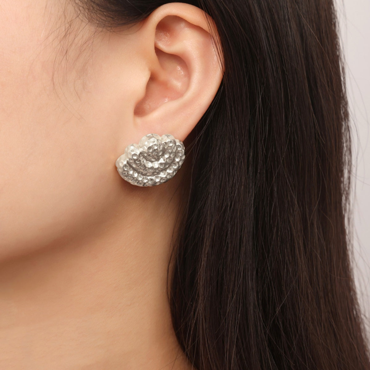 Titanium Steel Geometric Shape Earrings Silver One Size
