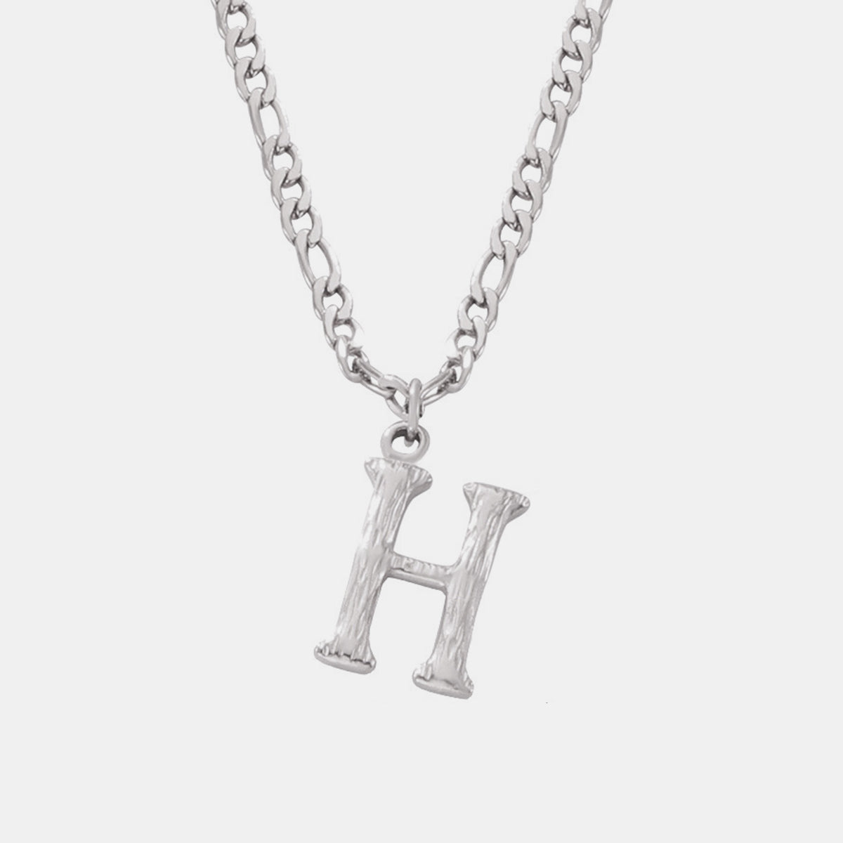Titanium Steel Letter Pendant Necklace Style H One Size