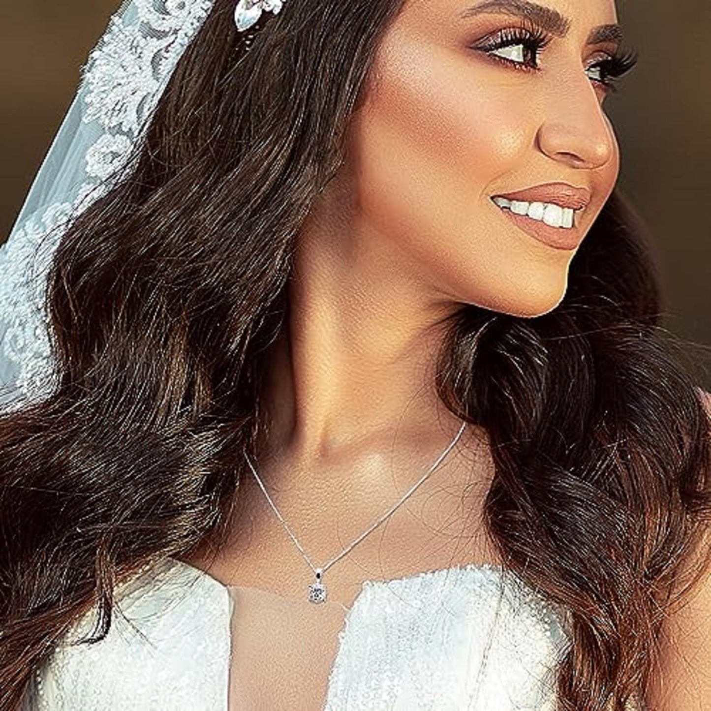 1/2 to 3 Carat Solitaire Diamond Necklaces for Women | Round Cut Lab Grown Diamond | 14K White Gold Pendant | Fine Jewelry for Her | Timeless Design | Gift Box Included