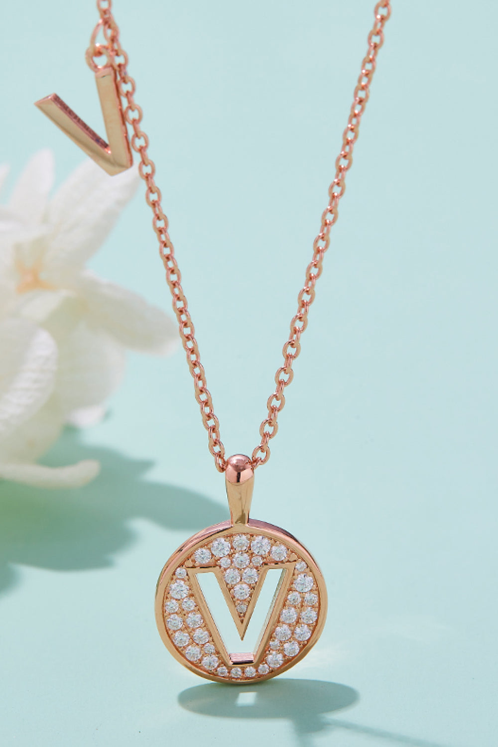 Moissanite U to Z Pendant Necklace V One Size
