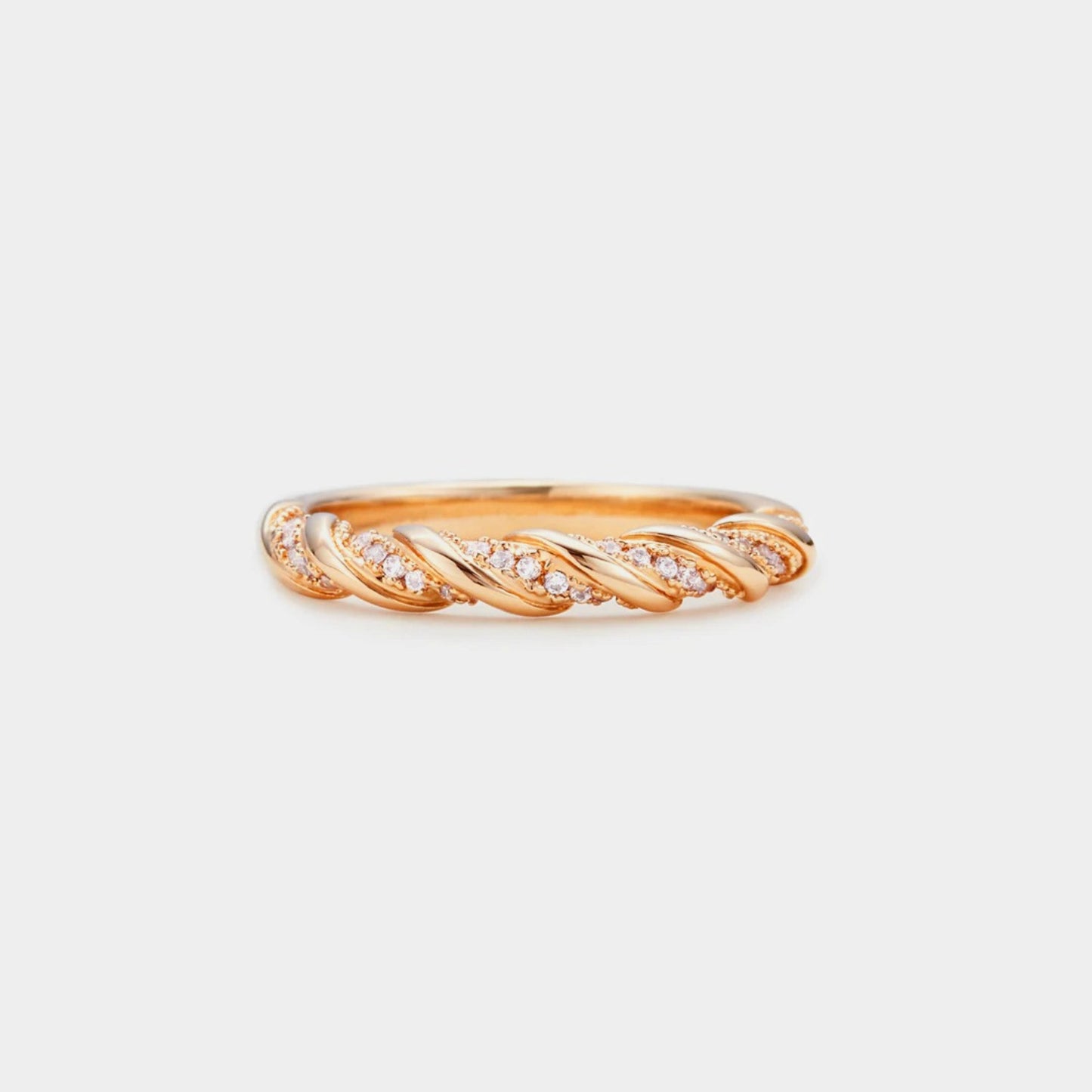 925 Sterling Silver Inlaid Zircon Ring Gold