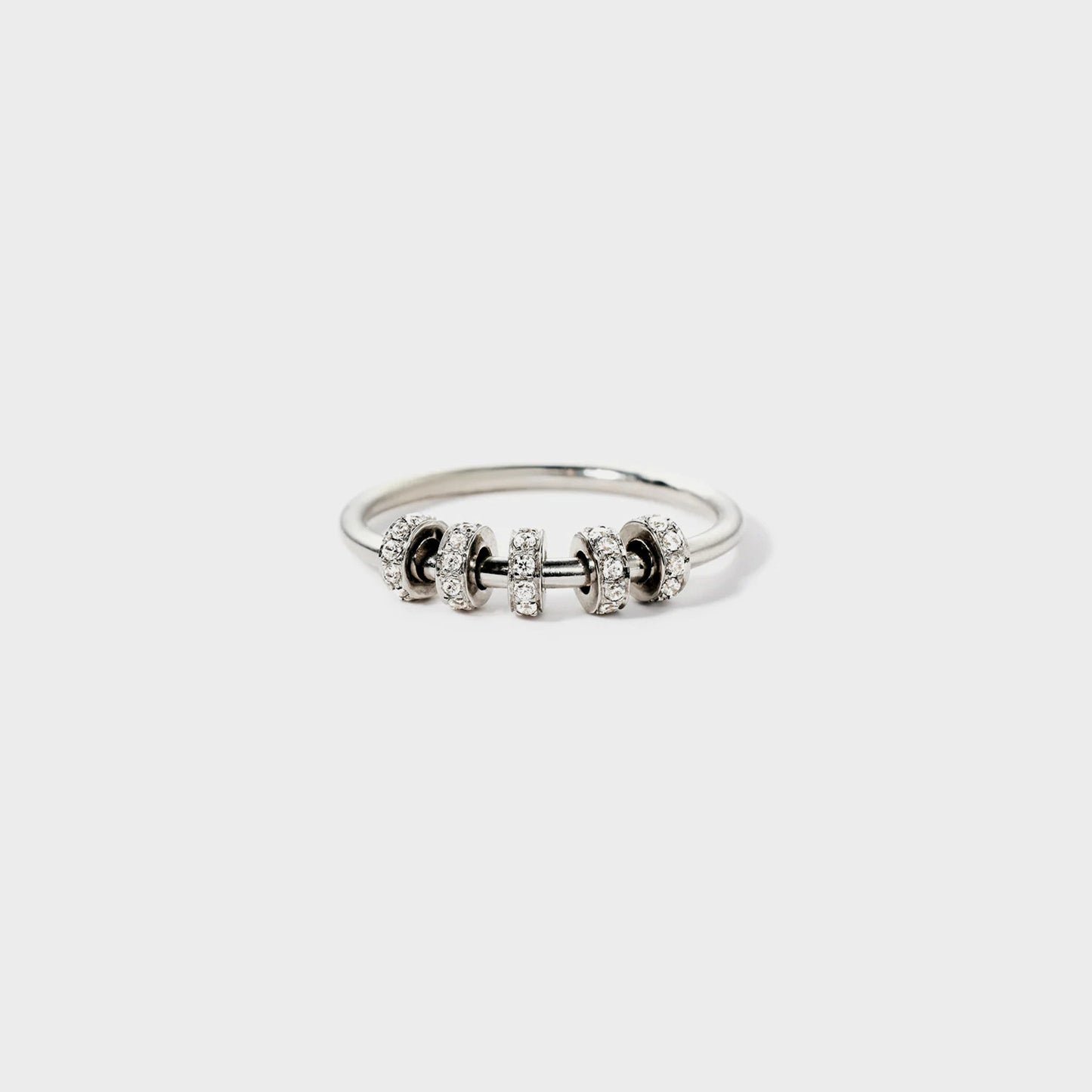 Inlaid Zircon 925 Sterling Silver Ring Silver